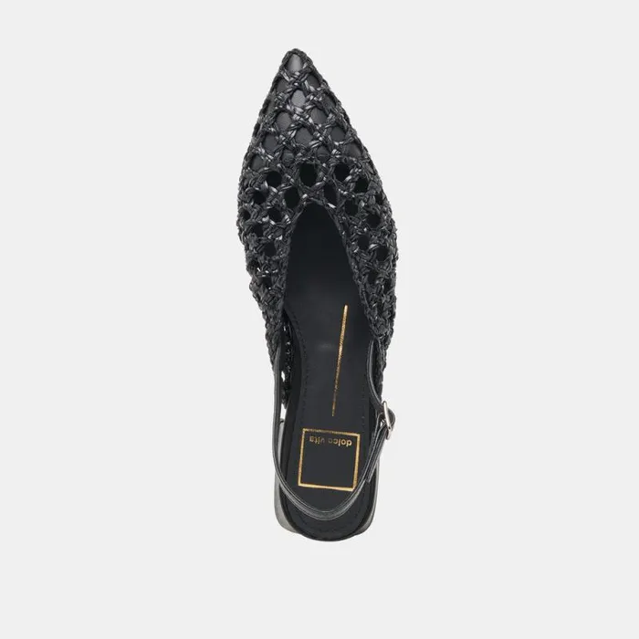 Dolce Vita Cyndi Flats Black Woven Women Flats and Loafers