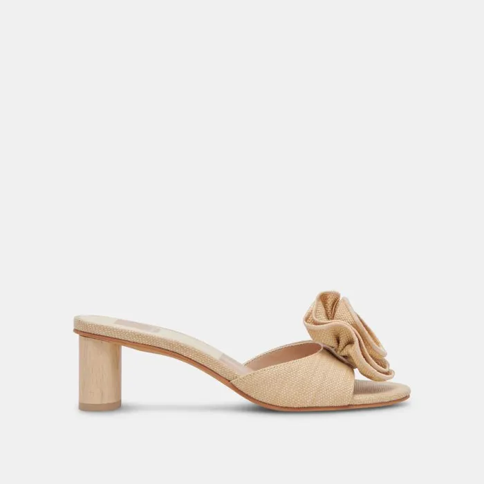 Dolce Vita Darly Heels Natural Raffia Women Heels