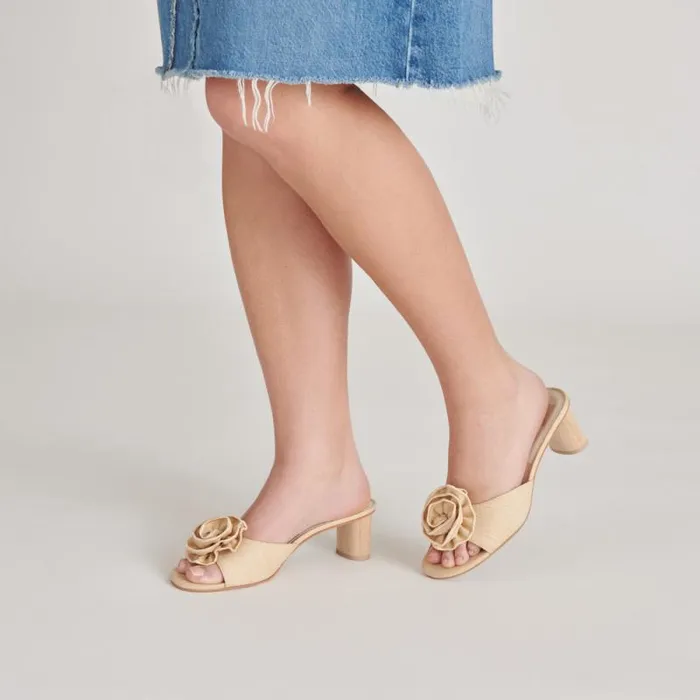 Dolce Vita Darly Heels Natural Raffia Women Heels