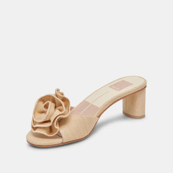 Dolce Vita Darly Heels Natural Raffia Women Heels