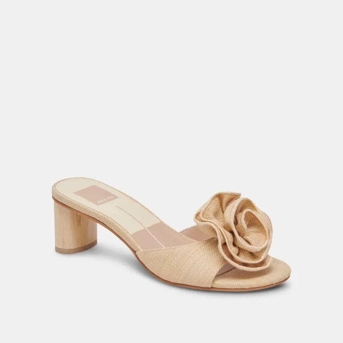 Dolce Vita Darly Heels Natural Raffia Women Heels
