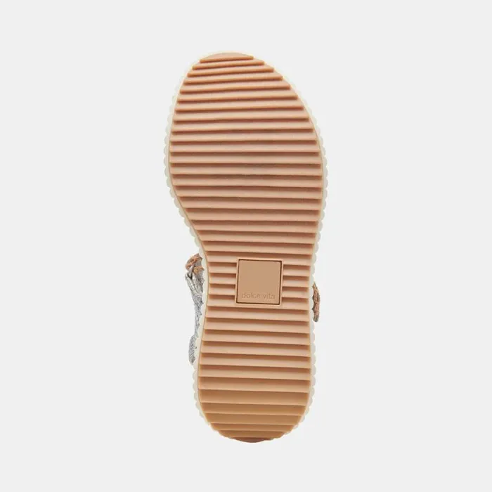 Dolce Vita Debra Sandals Silver Distressed Leather Women Sandals