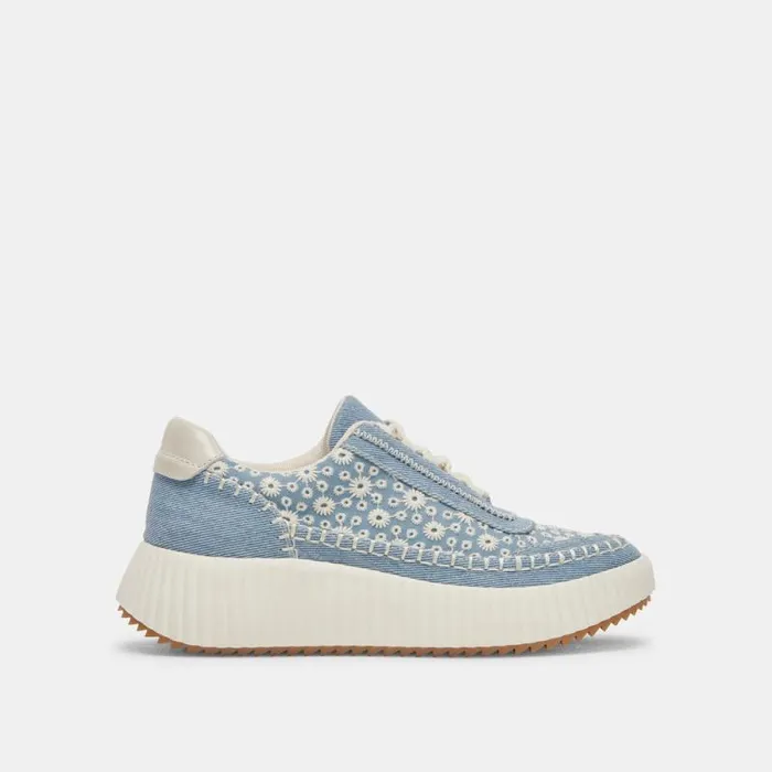 Dolce Vita Dolen Sneakers Blue Floral Denim Women Sneakers