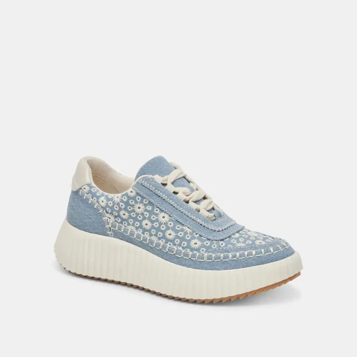 Dolce Vita Dolen Sneakers Blue Floral Denim Women Sneakers