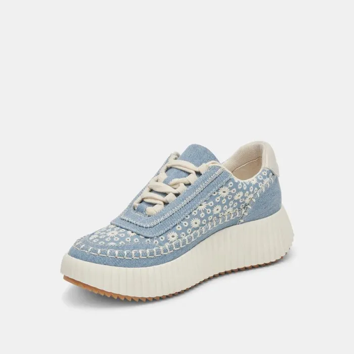 Dolce Vita Dolen Sneakers Blue Floral Denim Women Sneakers