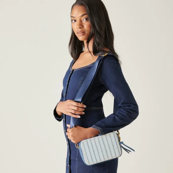 Dolce Vita Gladys Crossbody Blue Woven Women Handbags