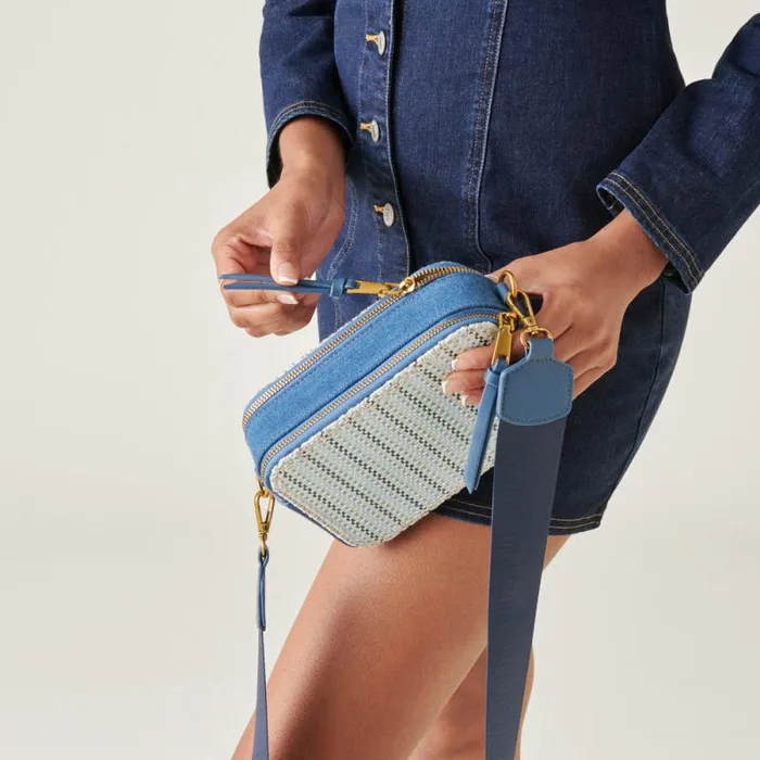 Dolce Vita Gladys Crossbody Blue Woven Women Handbags