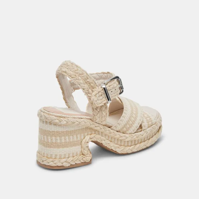 Dolce Vita Grayce Heels Natural Multi Woven Women Sandals