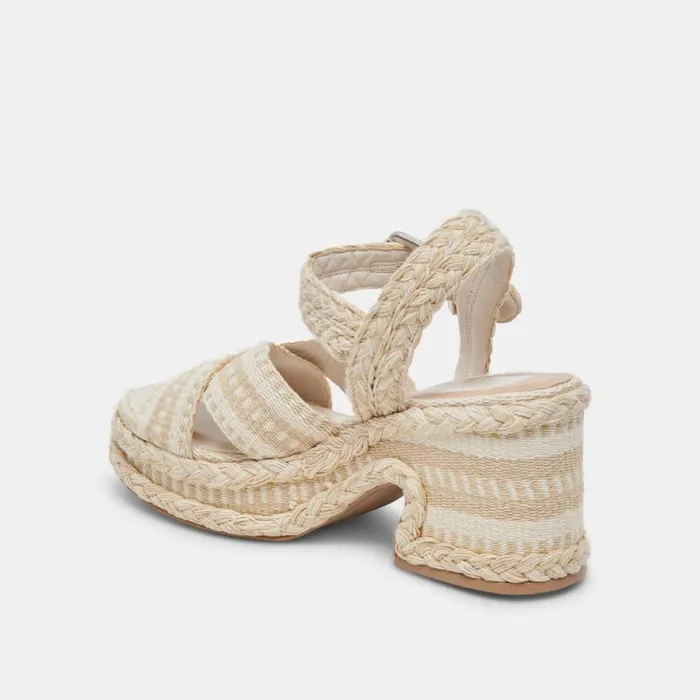 Dolce Vita Grayce Heels Natural Multi Woven Women Sandals
