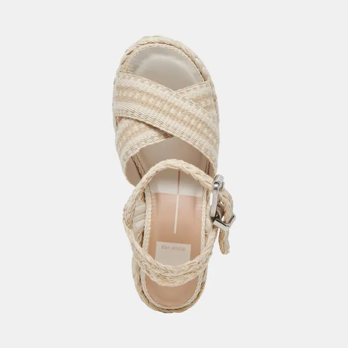 Dolce Vita Grayce Heels Natural Multi Woven Women Sandals