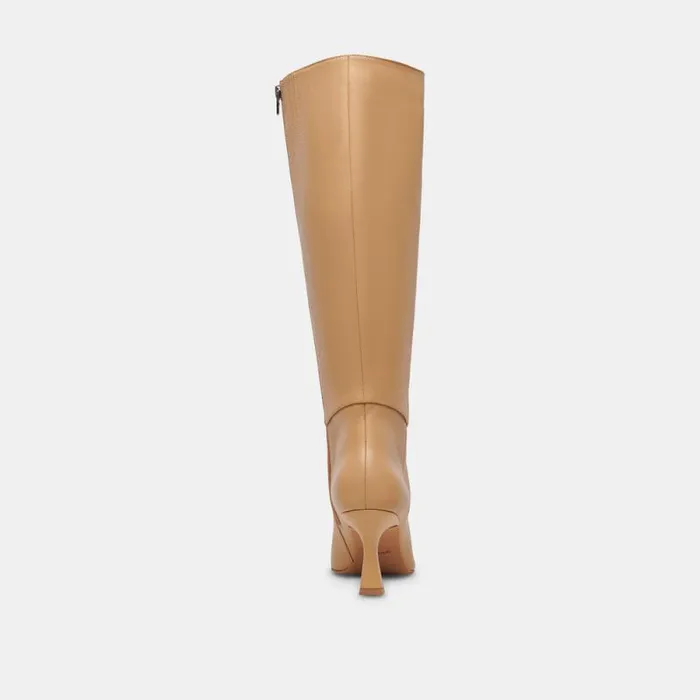 Dolce Vita Gyra Wide Calf Boots Tan Leather Women Boots and Booties