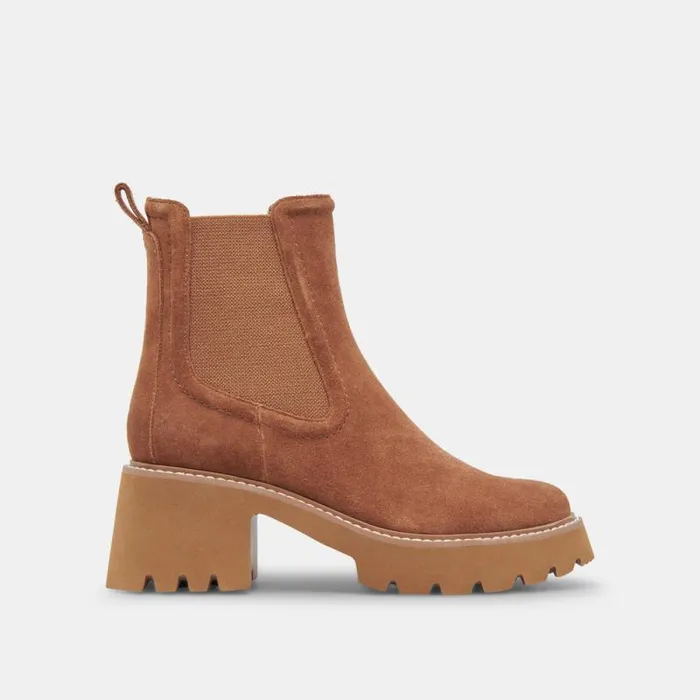 Dolce Vita Hawk H20 Booties Chestnut Suede Women Boots and Booties