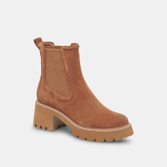 Dolce Vita Hawk H20 Booties Chestnut Suede Women Boots and Booties