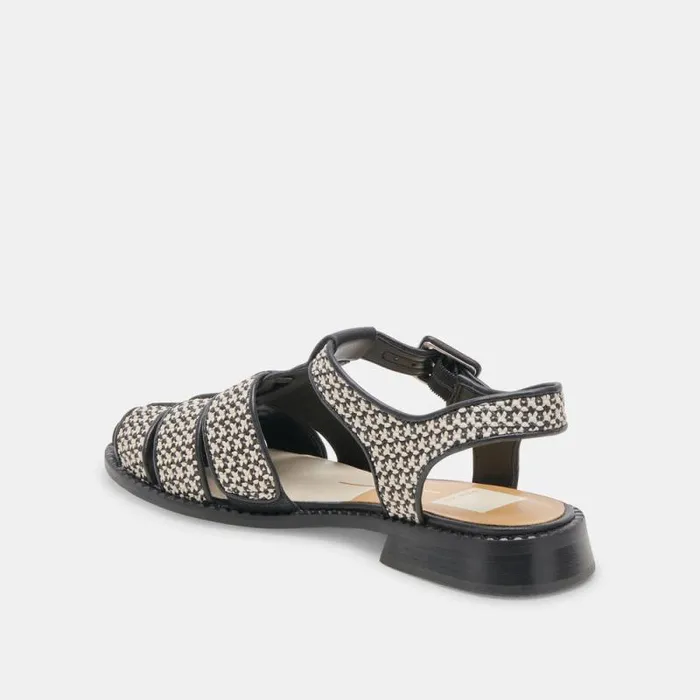 Dolce Vita Holis Sandals Black Multi Raffia Women Sandals