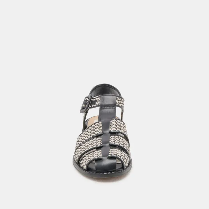 Dolce Vita Holis Sandals Black Multi Raffia Women Sandals