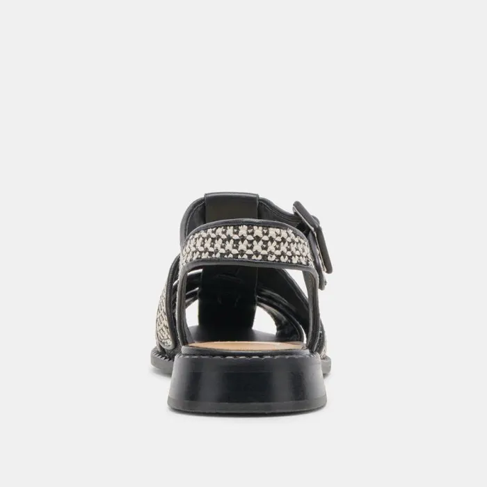 Dolce Vita Holis Sandals Black Multi Raffia Women Sandals