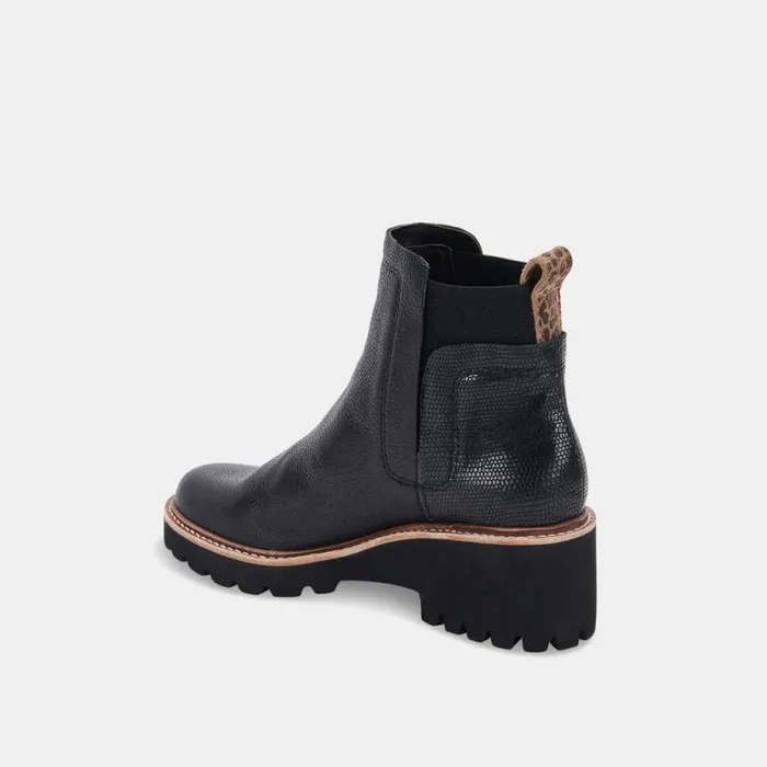 Dolce Vita Huey H2O Boots Black Leather Women Boots and Booties
