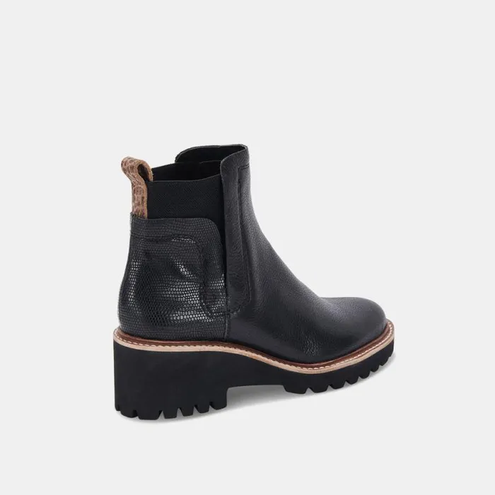 Dolce Vita Huey H2O Boots Black Leather Women Boots and Booties