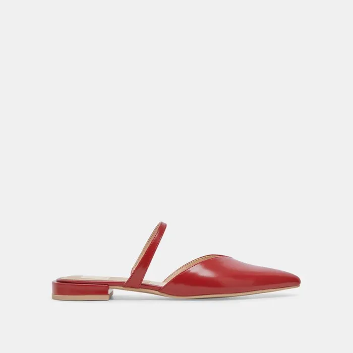 Dolce Vita Kanika Flats Red Crinkle Patent Women Flats and Loafers