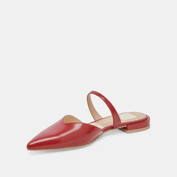 Dolce Vita Kanika Flats Red Crinkle Patent Women Flats and Loafers