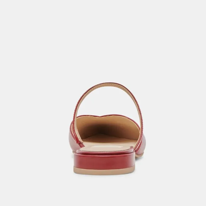 Dolce Vita Kanika Flats Red Crinkle Patent Women Flats and Loafers