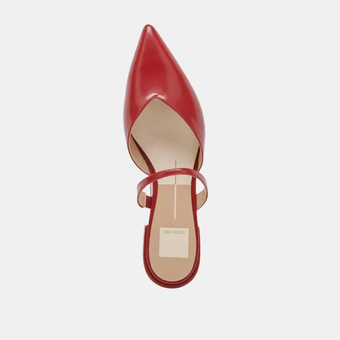 Dolce Vita Kanika Flats Red Crinkle Patent Women Flats and Loafers