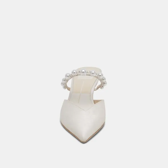 Dolce Vita Kanika Pearl Mid Heels Vanilla Pearls Women Mules and Clogs