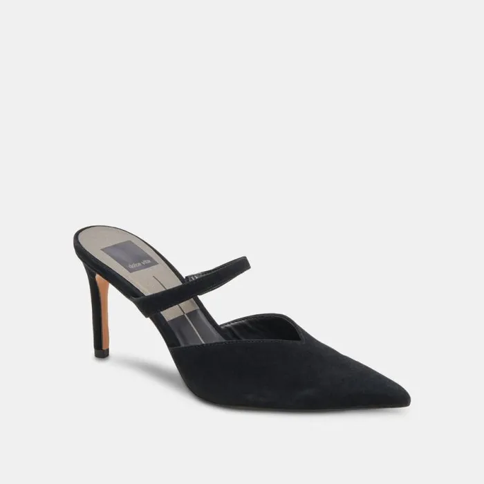 Dolce Vita Kanika Wide Heels Onyx Suede Women Heels