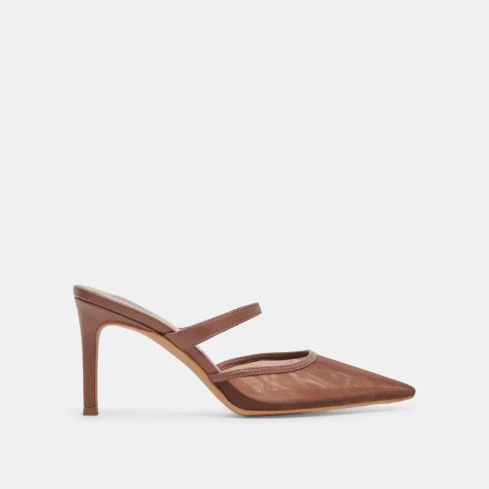 Dolce Vita Katik Wide Heels Espresso Mesh Women Heels