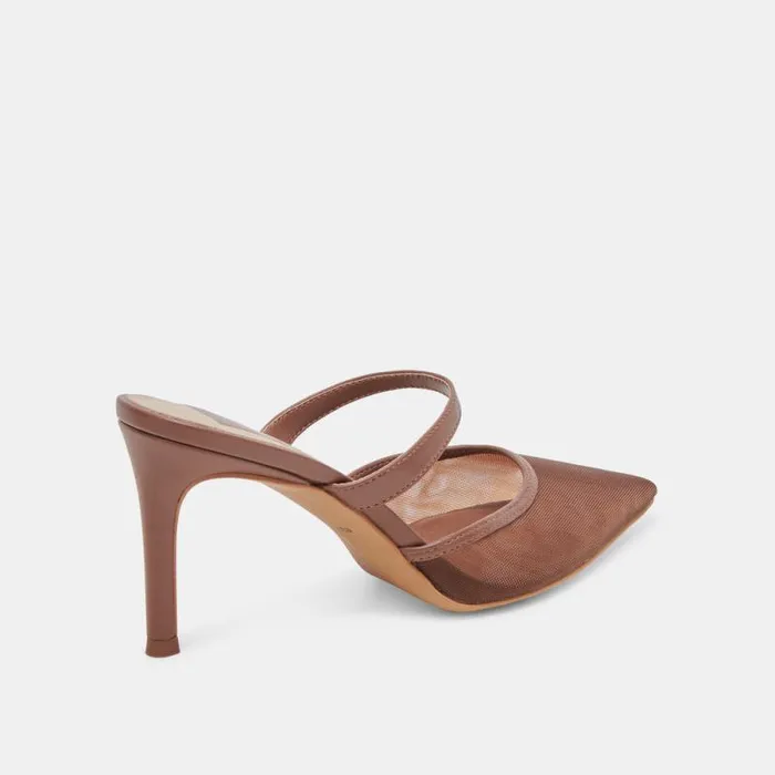 Dolce Vita Katik Wide Heels Espresso Mesh Women Heels