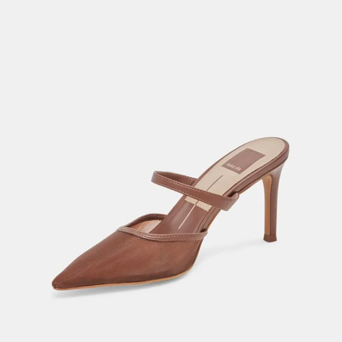 Dolce Vita Katik Wide Heels Espresso Mesh Women Heels