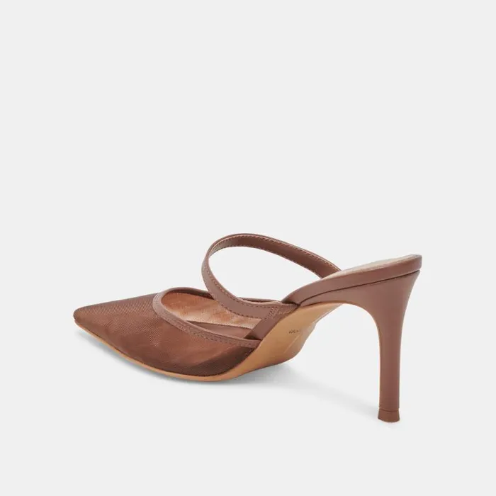 Dolce Vita Katik Wide Heels Espresso Mesh Women Heels