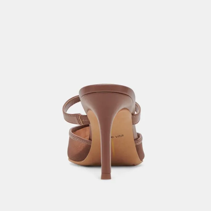 Dolce Vita Katik Wide Heels Espresso Mesh Women Heels