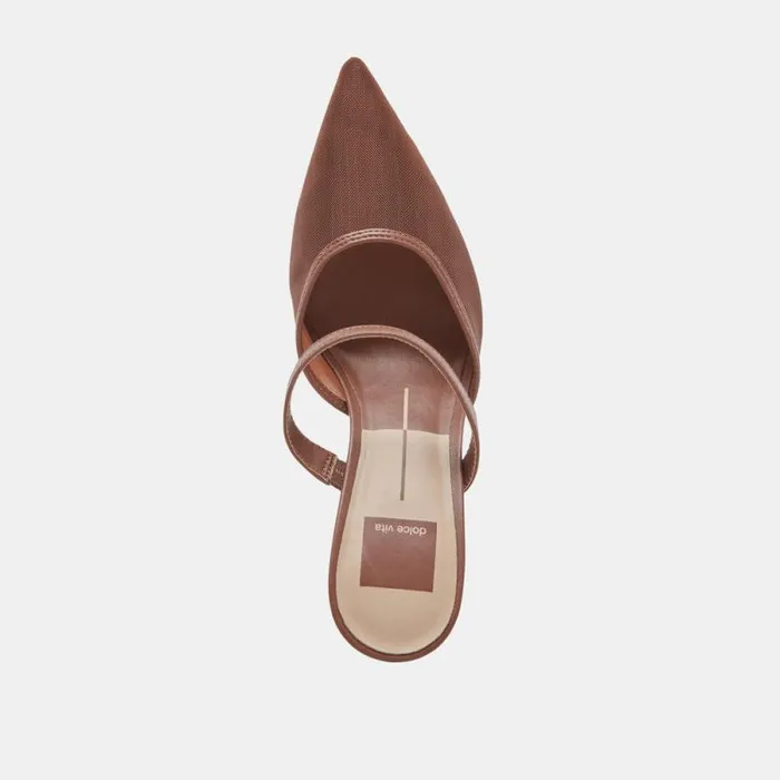 Dolce Vita Katik Wide Heels Espresso Mesh Women Heels