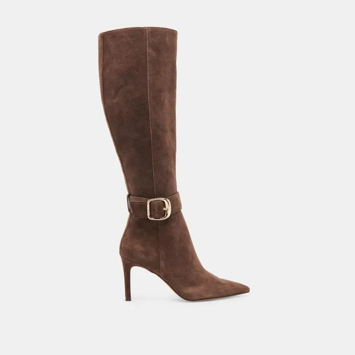Dolce Vita Kinzy Boots Dk Brown Suede Women Boots and Booties