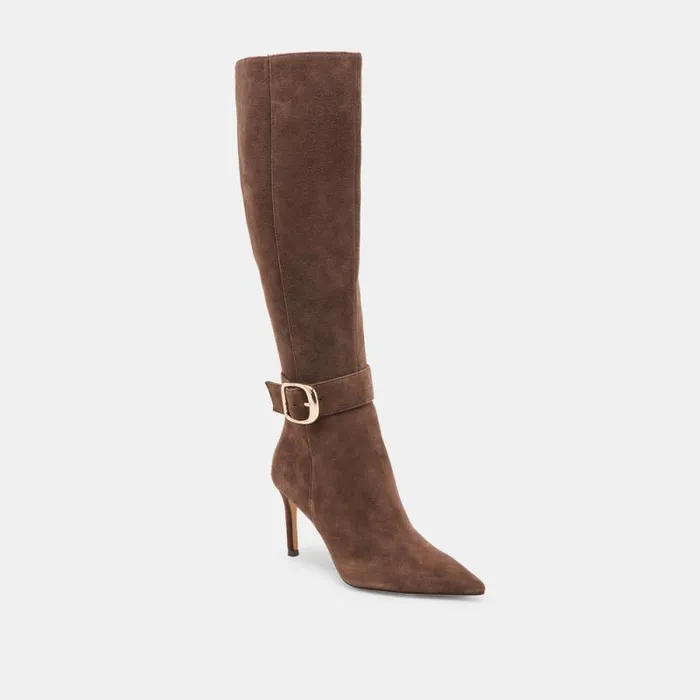 Dolce Vita Kinzy Boots Dk Brown Suede Women Boots and Booties