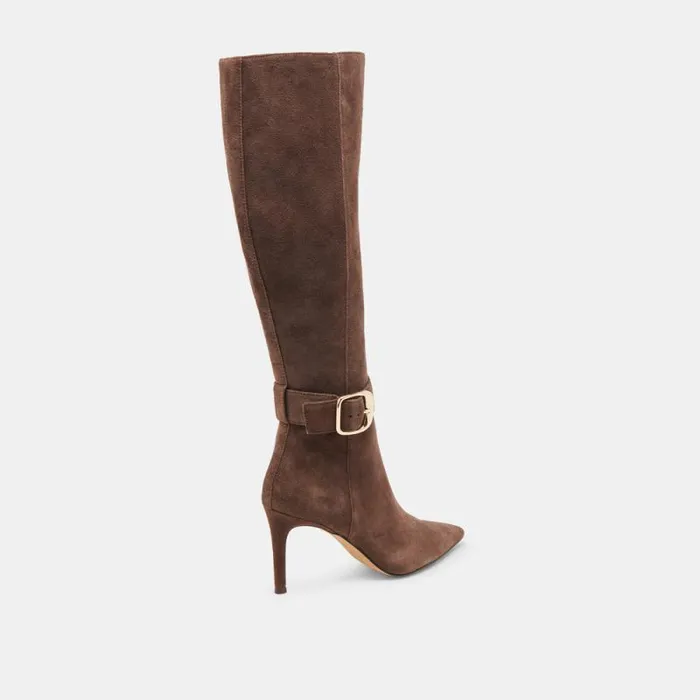 Dolce Vita Kinzy Boots Dk Brown Suede Women Boots and Booties