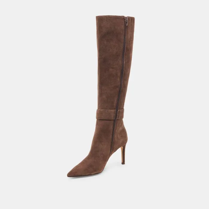 Dolce Vita Kinzy Boots Dk Brown Suede Women Boots and Booties