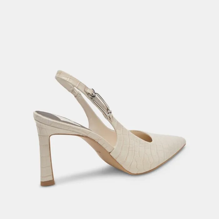 Dolce Vita Krista Heels Sand Embossed Leather Women Heels