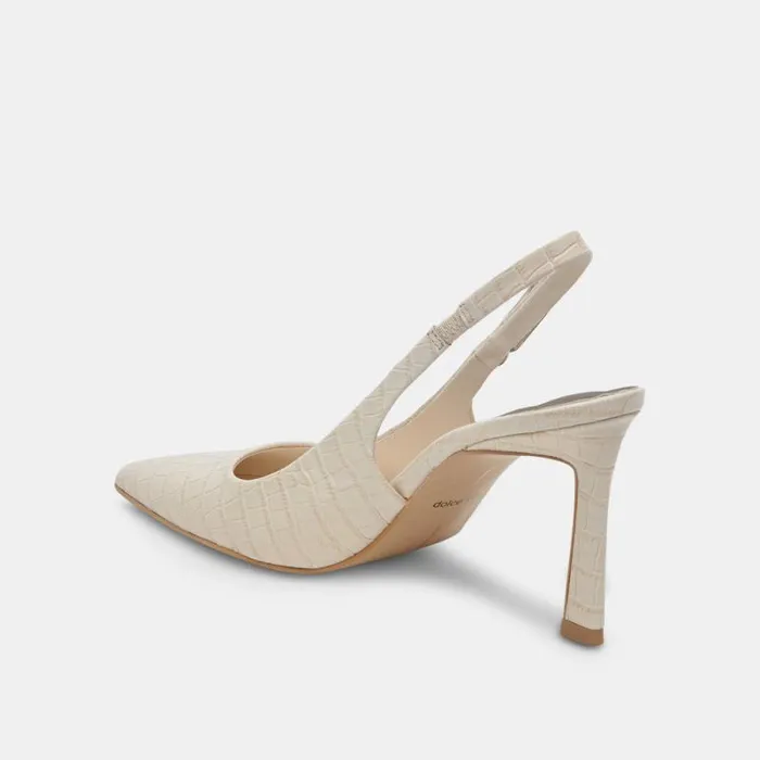 Dolce Vita Krista Heels Sand Embossed Leather Women Heels