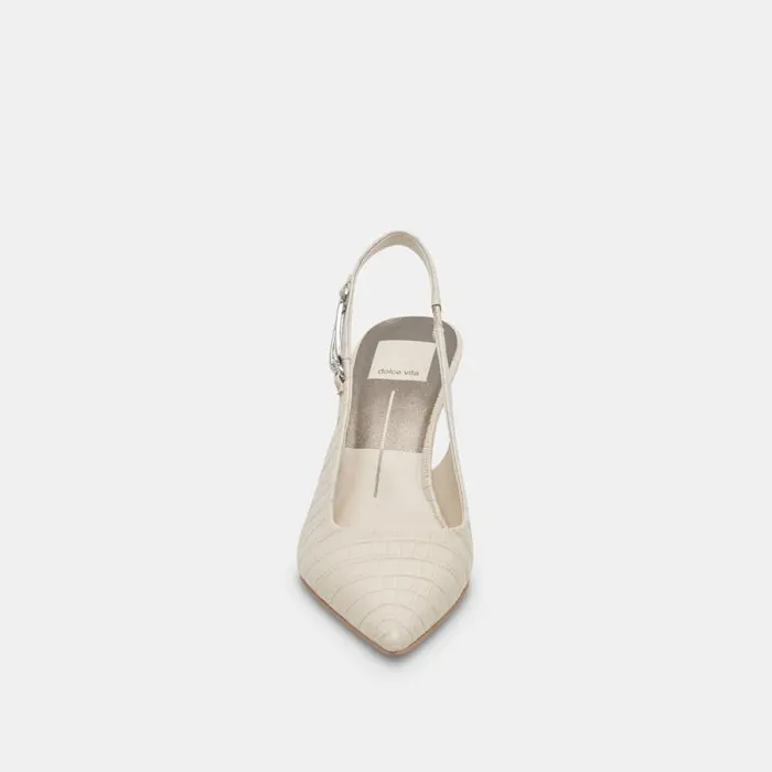 Dolce Vita Krista Heels Sand Embossed Leather Women Heels