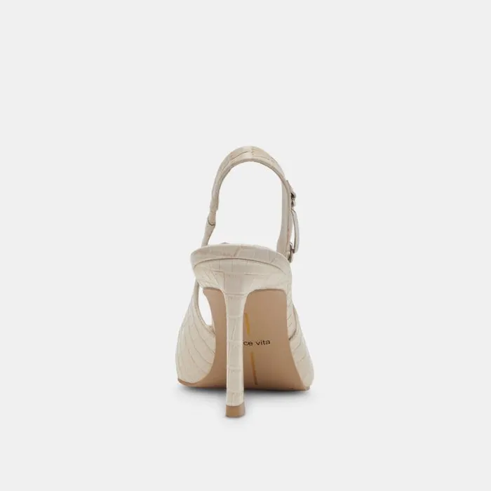 Dolce Vita Krista Heels Sand Embossed Leather Women Heels