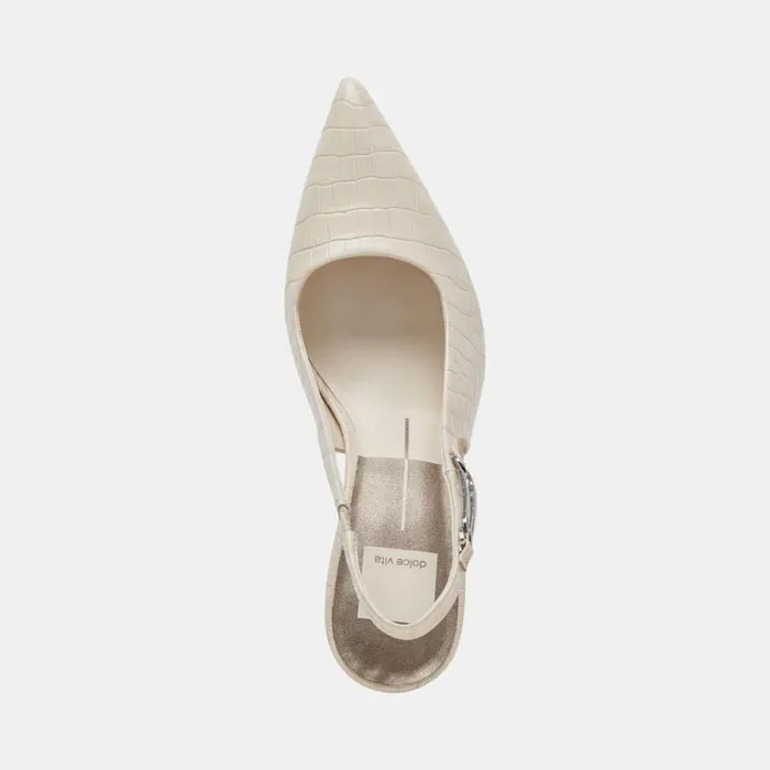 Dolce Vita Krista Heels Sand Embossed Leather Women Heels