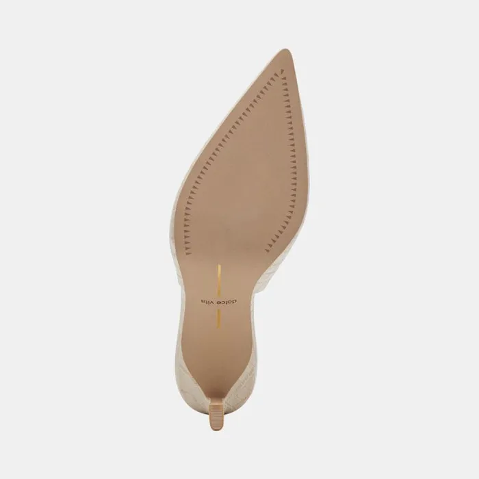 Dolce Vita Krista Heels Sand Embossed Leather Women Heels