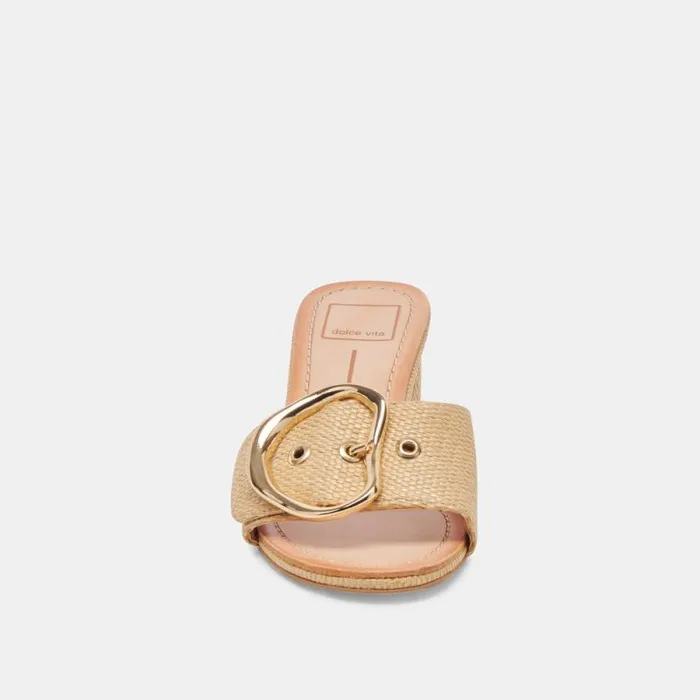 Dolce Vita Laika Heels Lt Natural Raffia Women Sandals