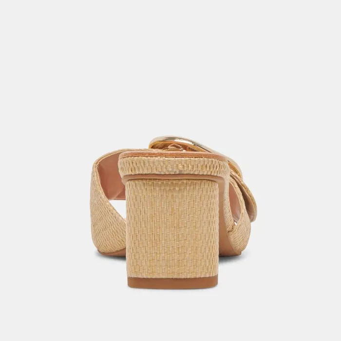 Dolce Vita Laika Heels Lt Natural Raffia Women Sandals