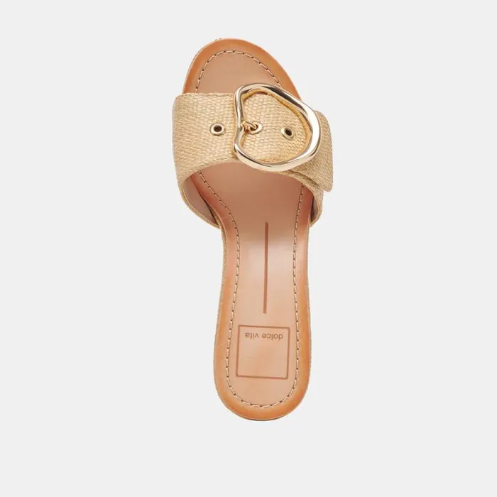 Dolce Vita Laika Heels Lt Natural Raffia Women Sandals
