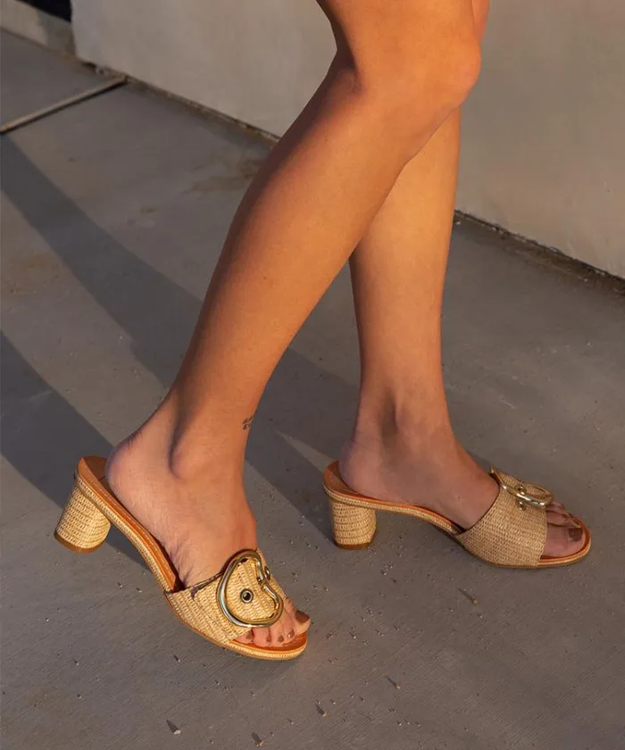 Dolce Vita Laika Heels Lt Natural Raffia Women Sandals