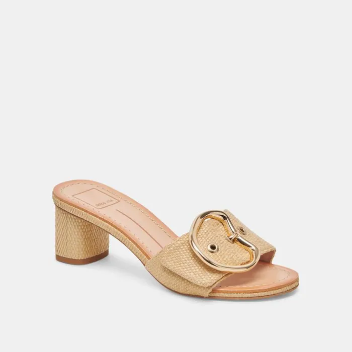 Dolce Vita Laika Heels Lt Natural Raffia Women Sandals