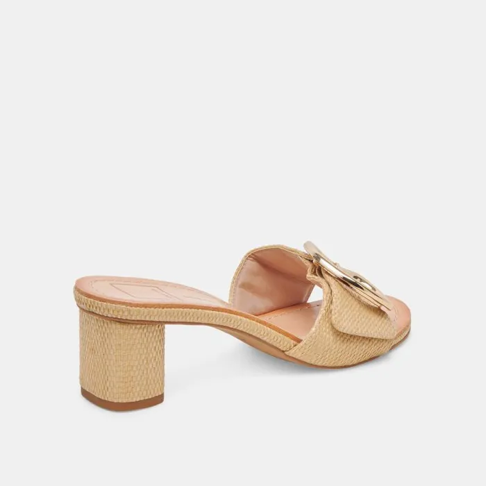 Dolce Vita Laika Heels Lt Natural Raffia Women Sandals